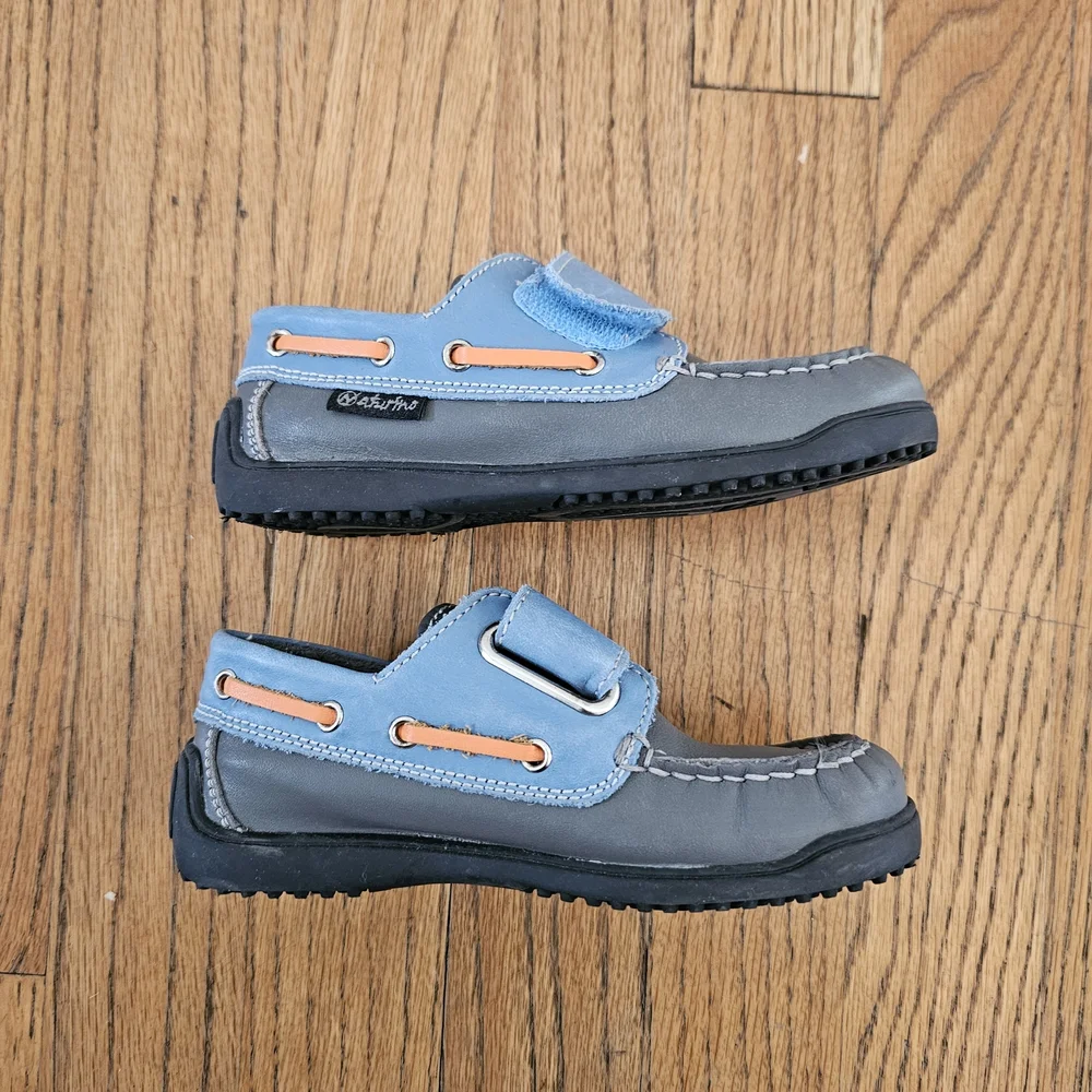 Naturino Blue and Gray Moccasins Boys Size 10/10.5 EU 27